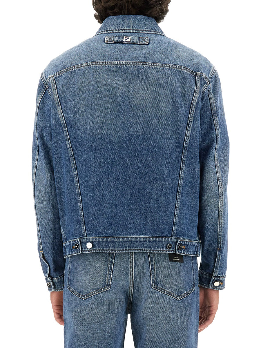 FENDI Classic Regular Fit Denim Jacket - Size 50 IT