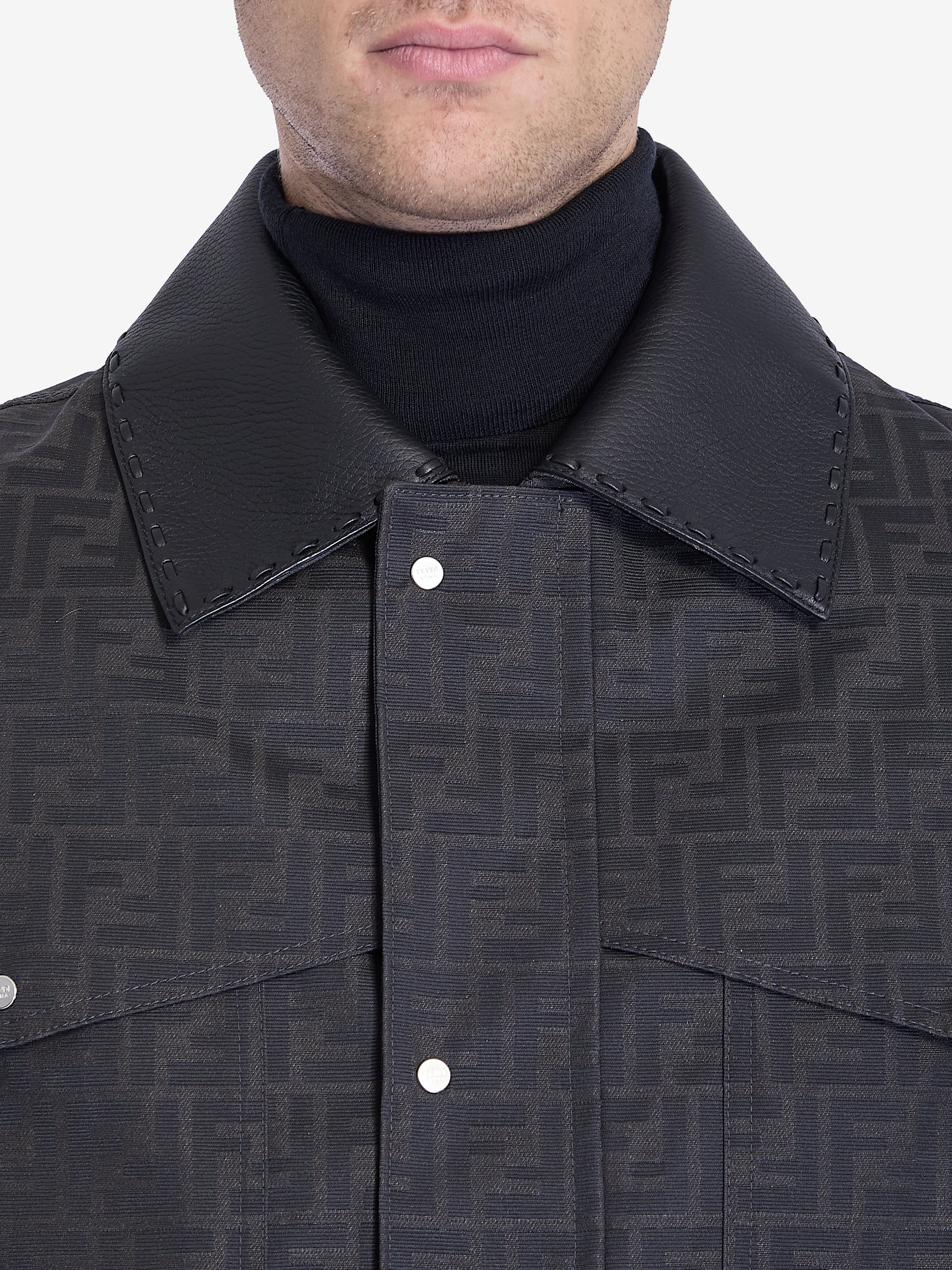 FENDI Embroidered Canvas Jacket for Men - FW24 Collection