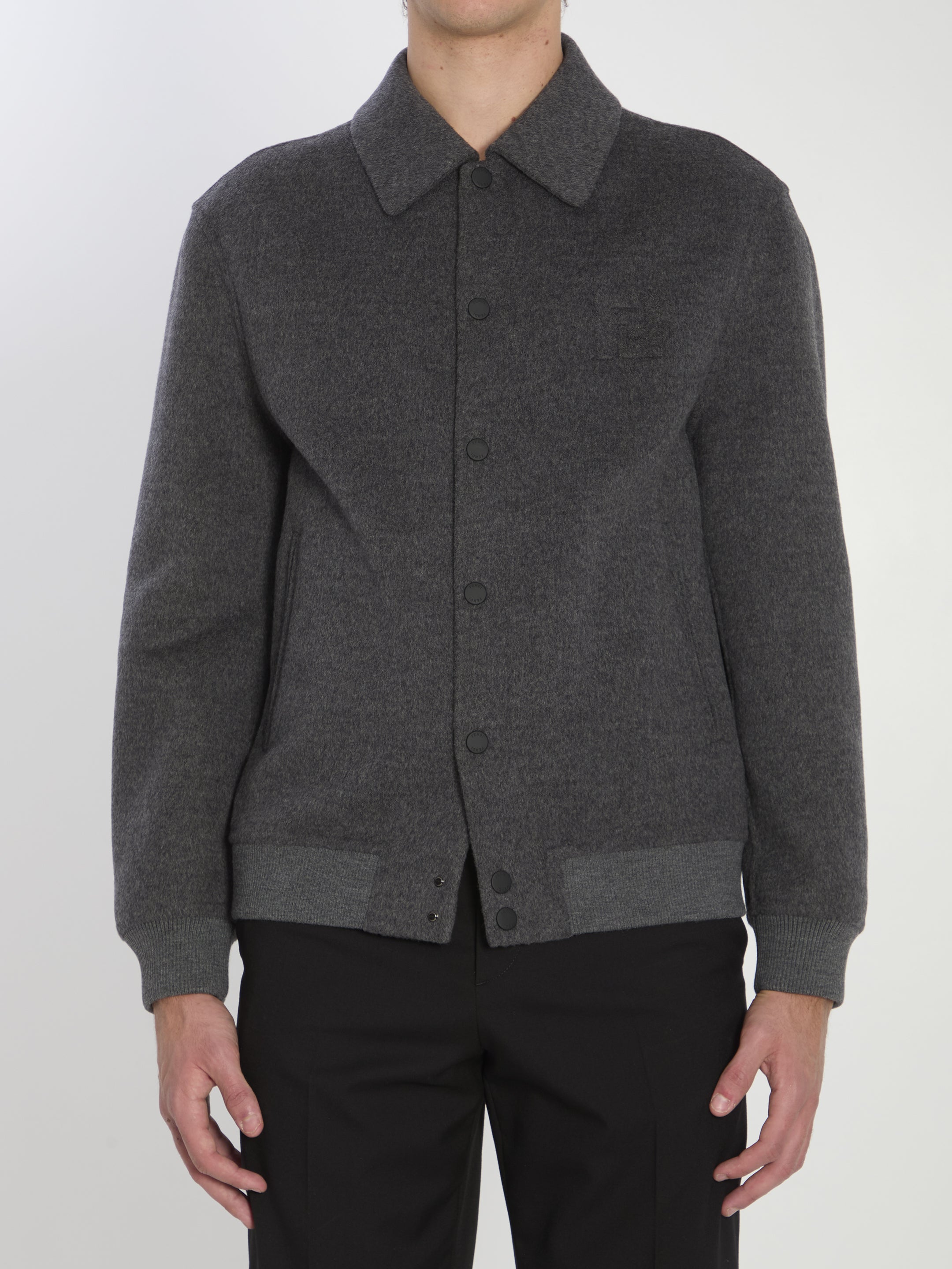 FENDI Men's Wool Bomber Jacket - Regular Fit IT 50