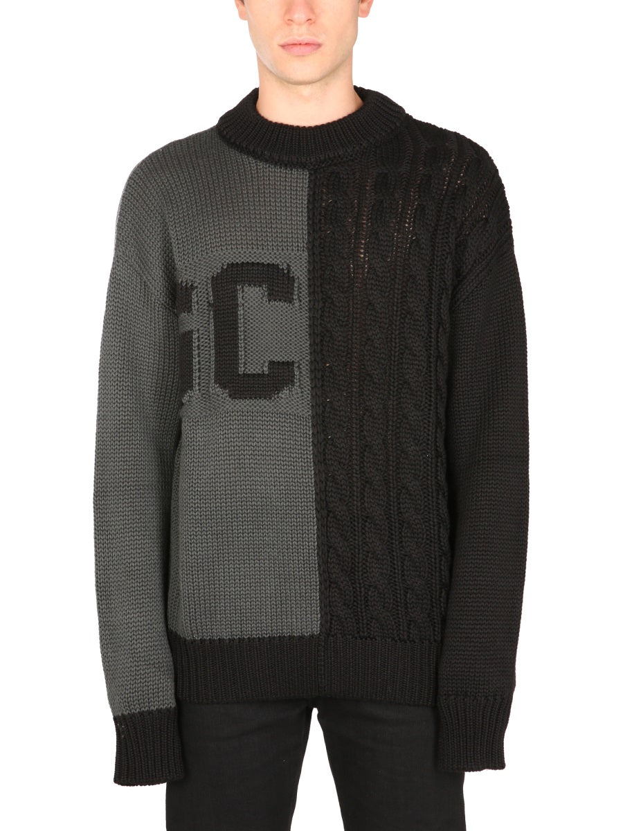 GCDS Classic Logo Inlay Crew Neck Sweater for Men