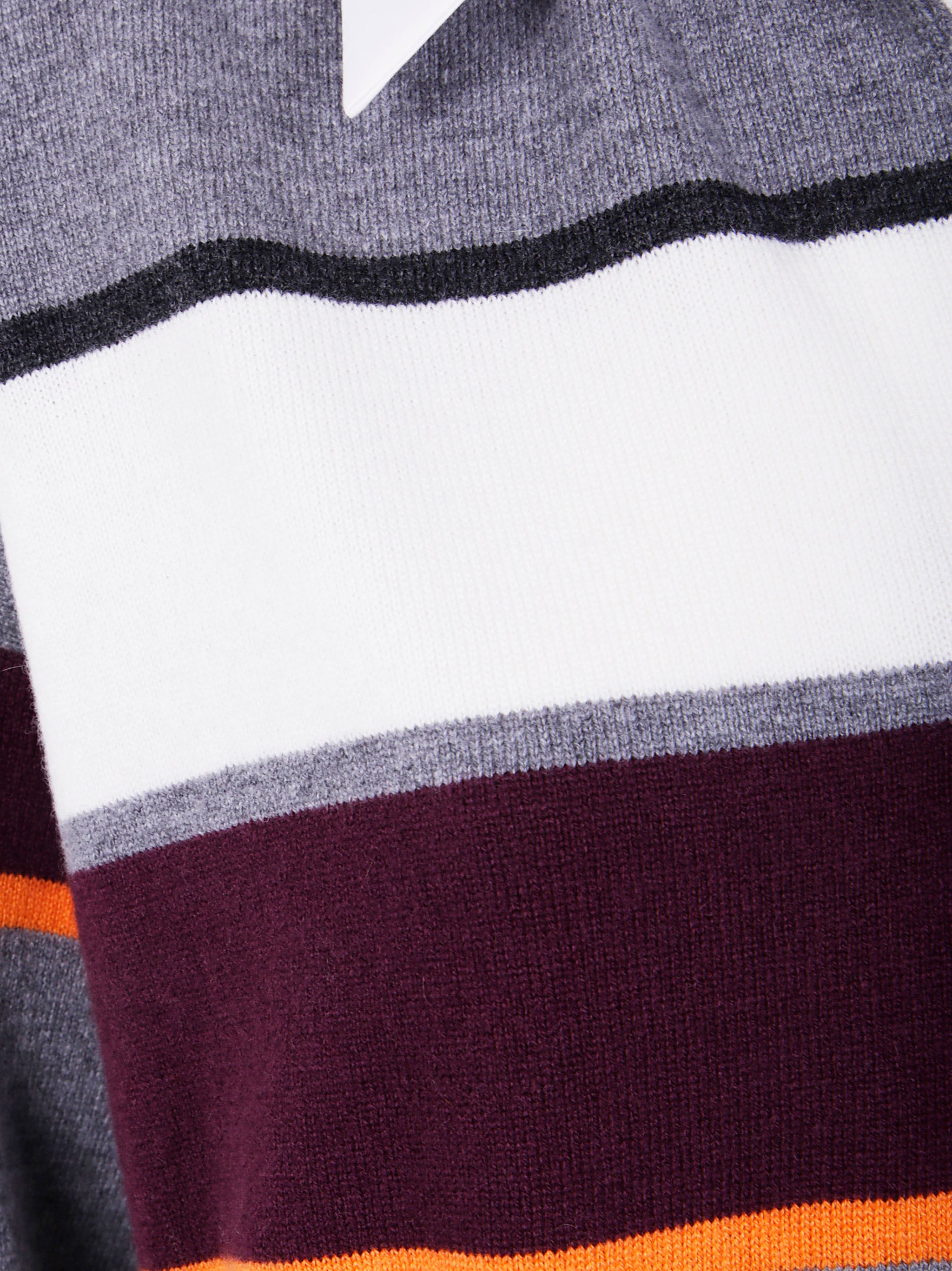 MRZ Striped Sweater with Polo/ Shirt Collar