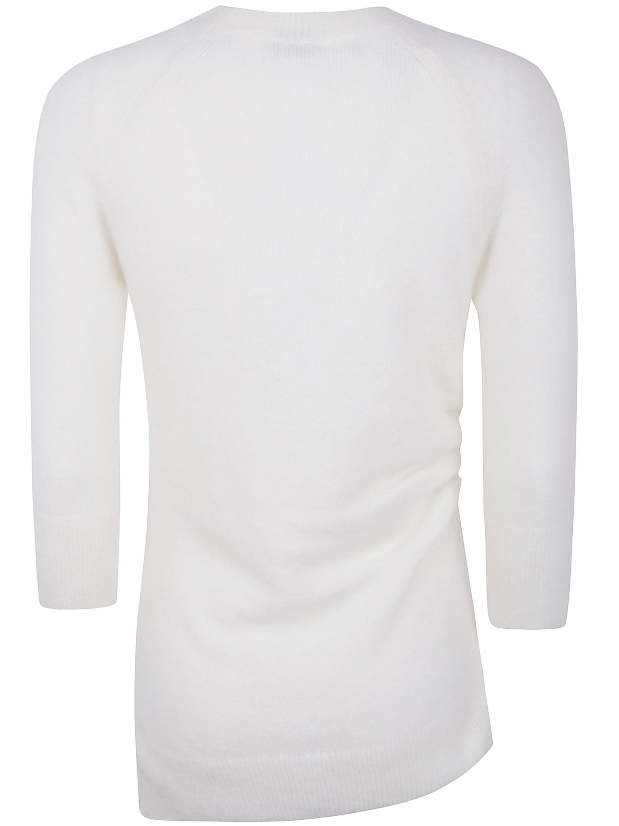 MRZ Asymmetric Round Neck Cashmere Blend Sweater for Women