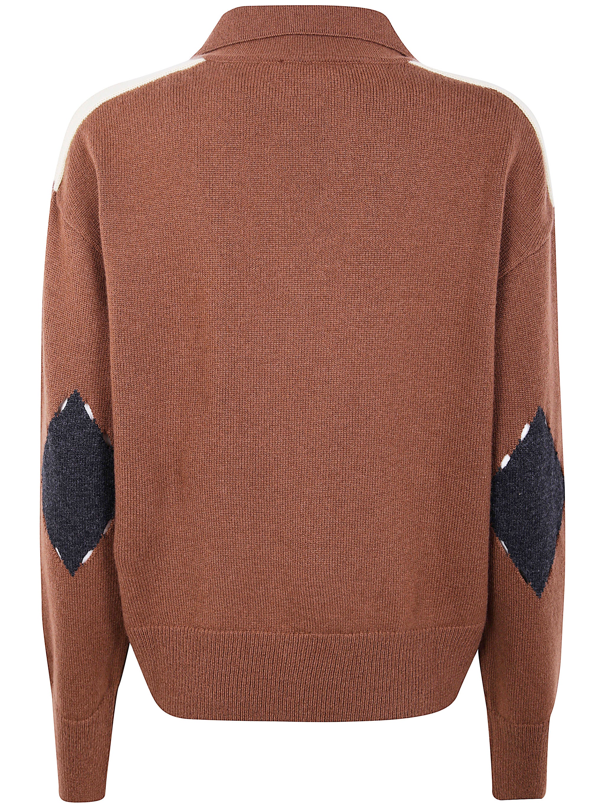 MRZ Long Sleeve Intarsia Knit Polo