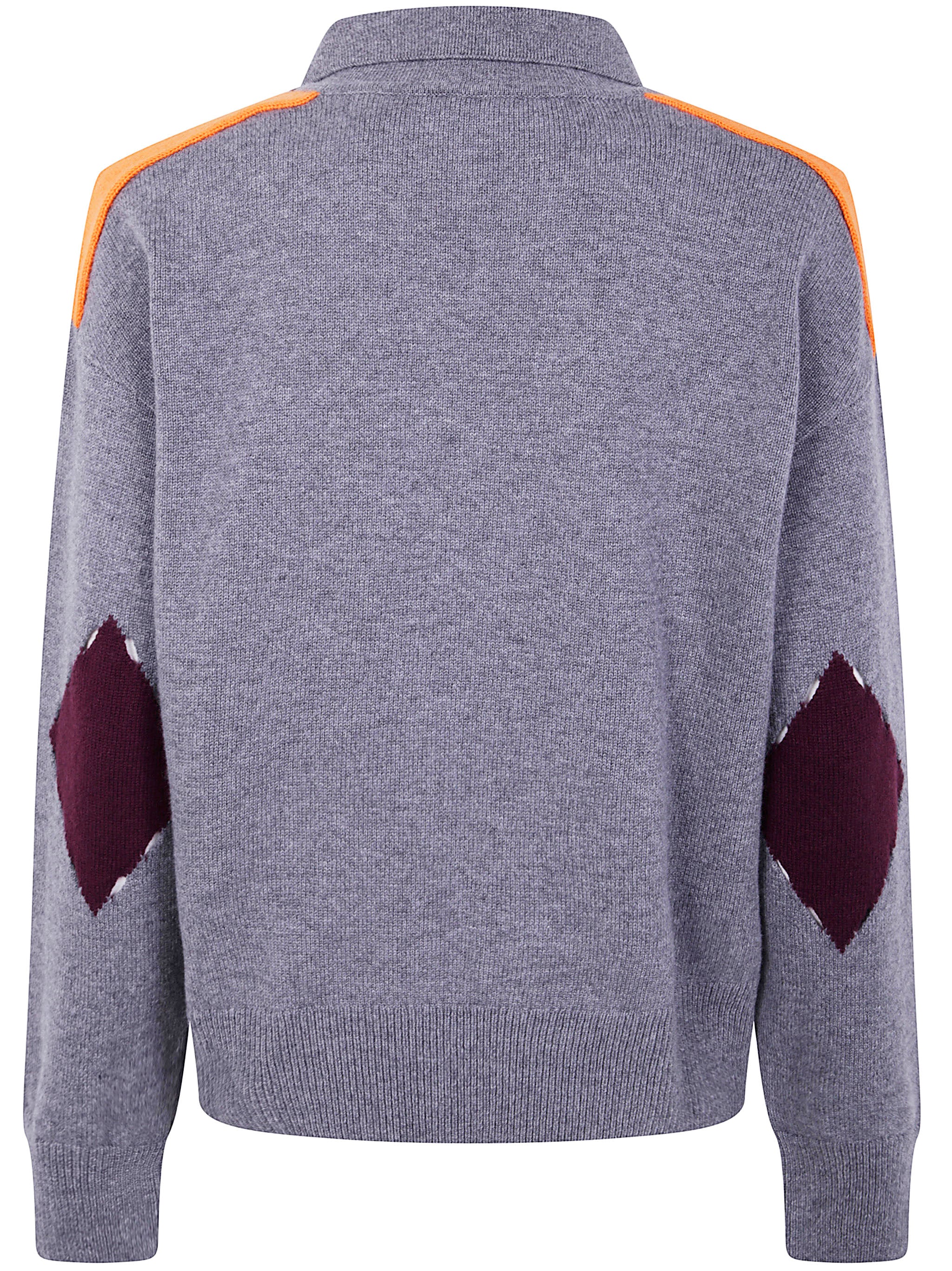 MRZ Long Sleeve Intarsia Knit Polo