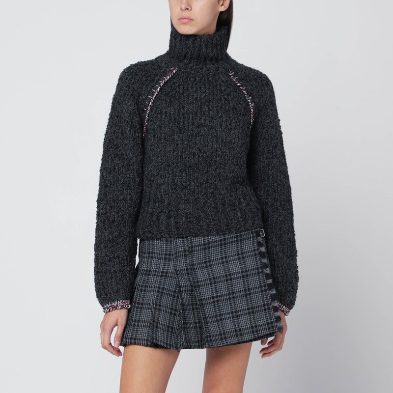 DURAZZI MILANO High Collar Turtleneck Sweater in Cashmere Blend