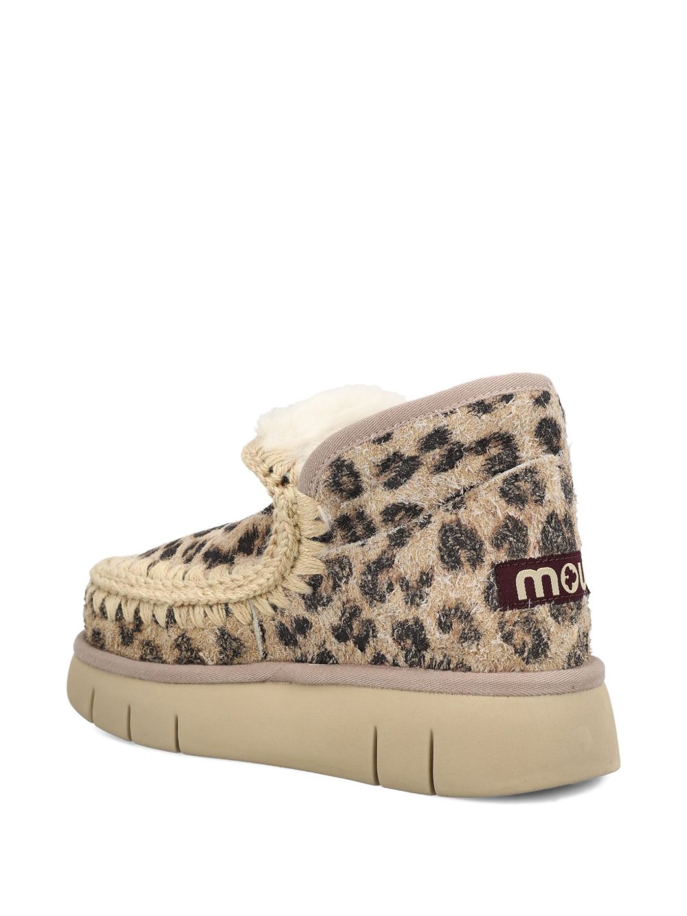 MOU Women's Mini Leopard Pattern Sneaker Boots