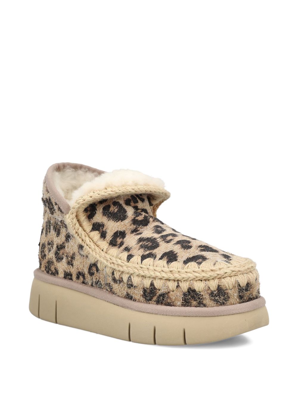 MOU Women's Mini Leopard Pattern Sneaker Boots