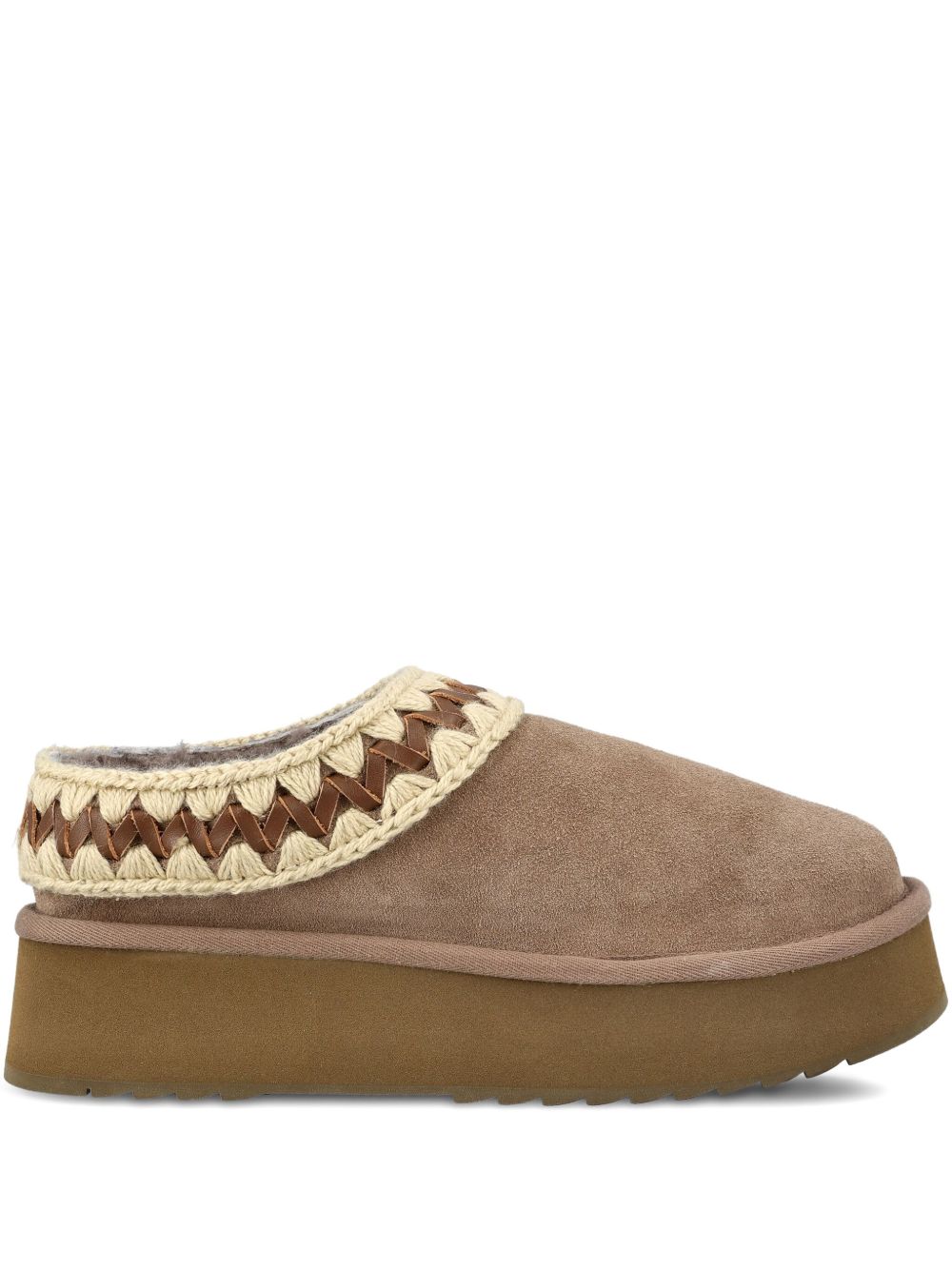MOU Platform Clog Suede Slippers for Women