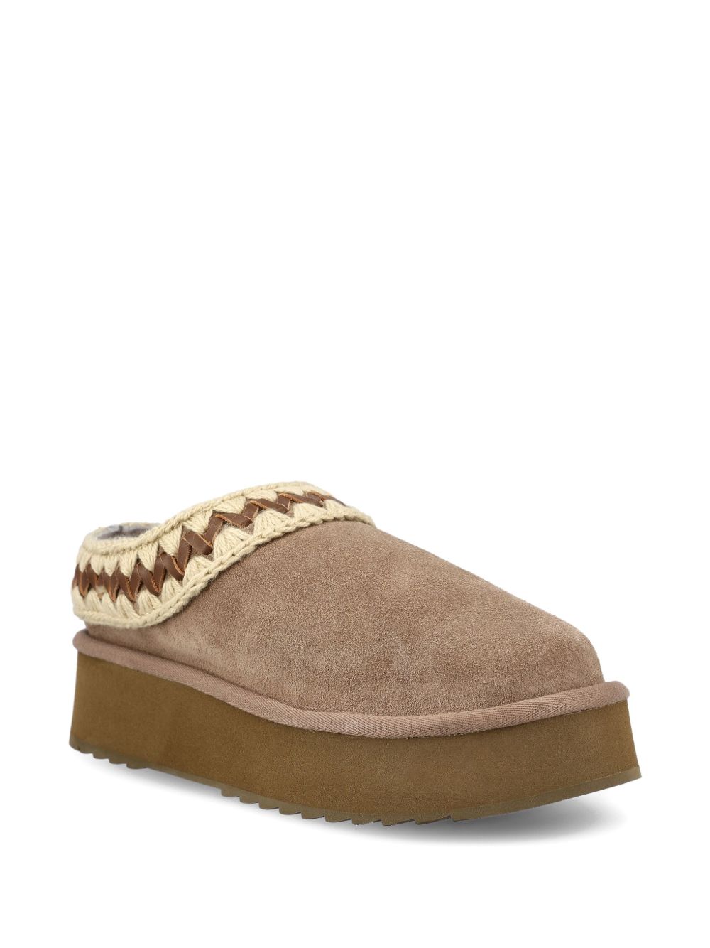 MOU Platform Clog Suede Slippers for Women