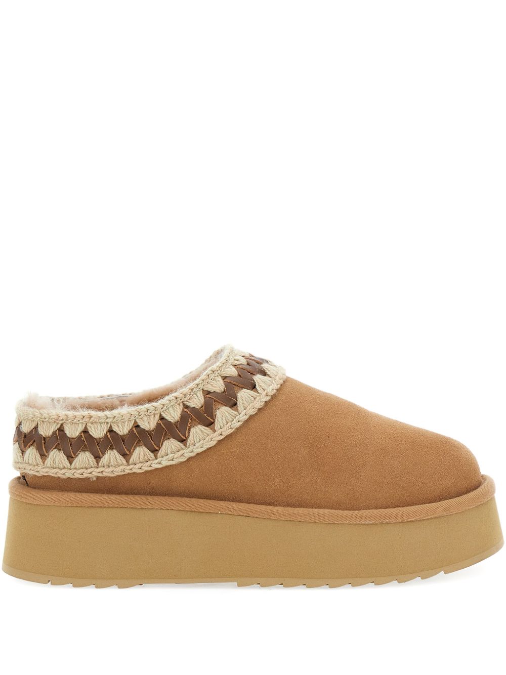MOU Platform Clog Suede Slippers