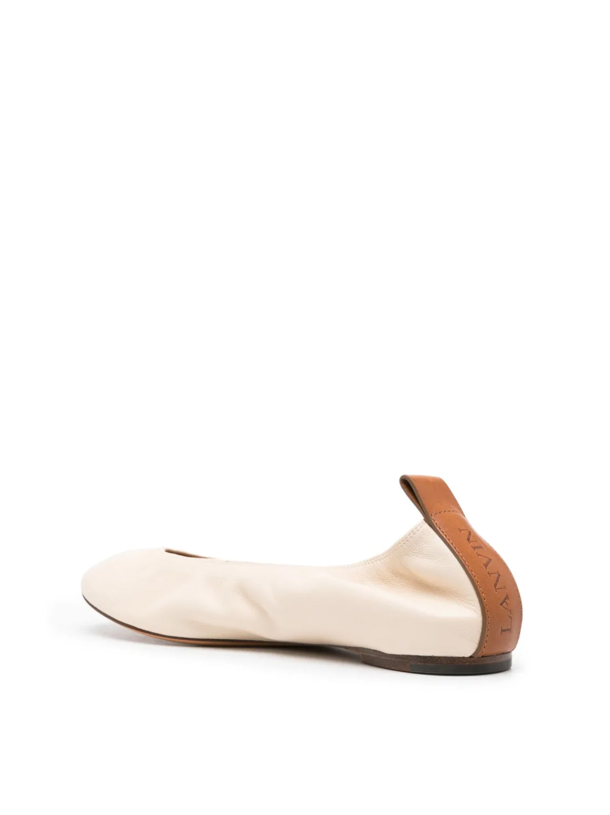 LANVIN Nappa Leather Logo Ballerina Flats