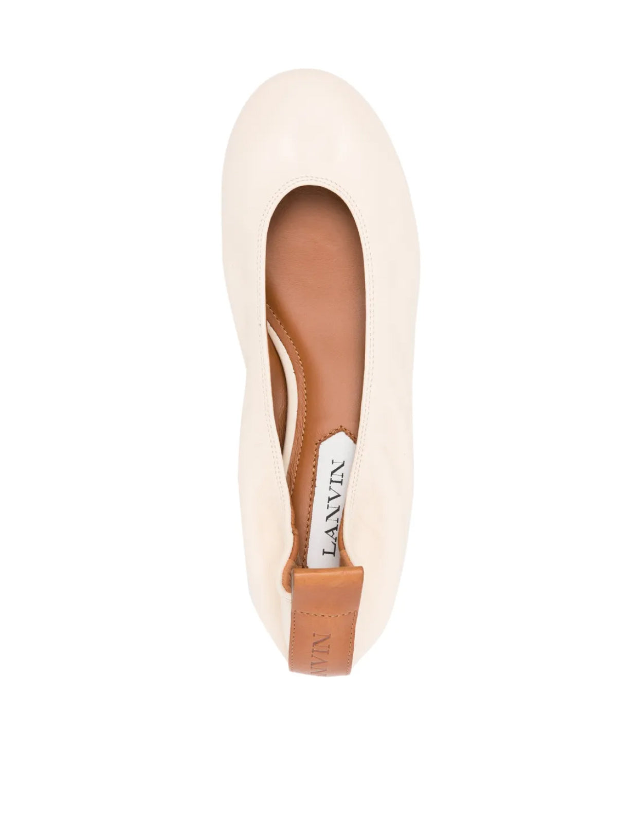 LANVIN Nappa Leather Logo Ballerina Flats
