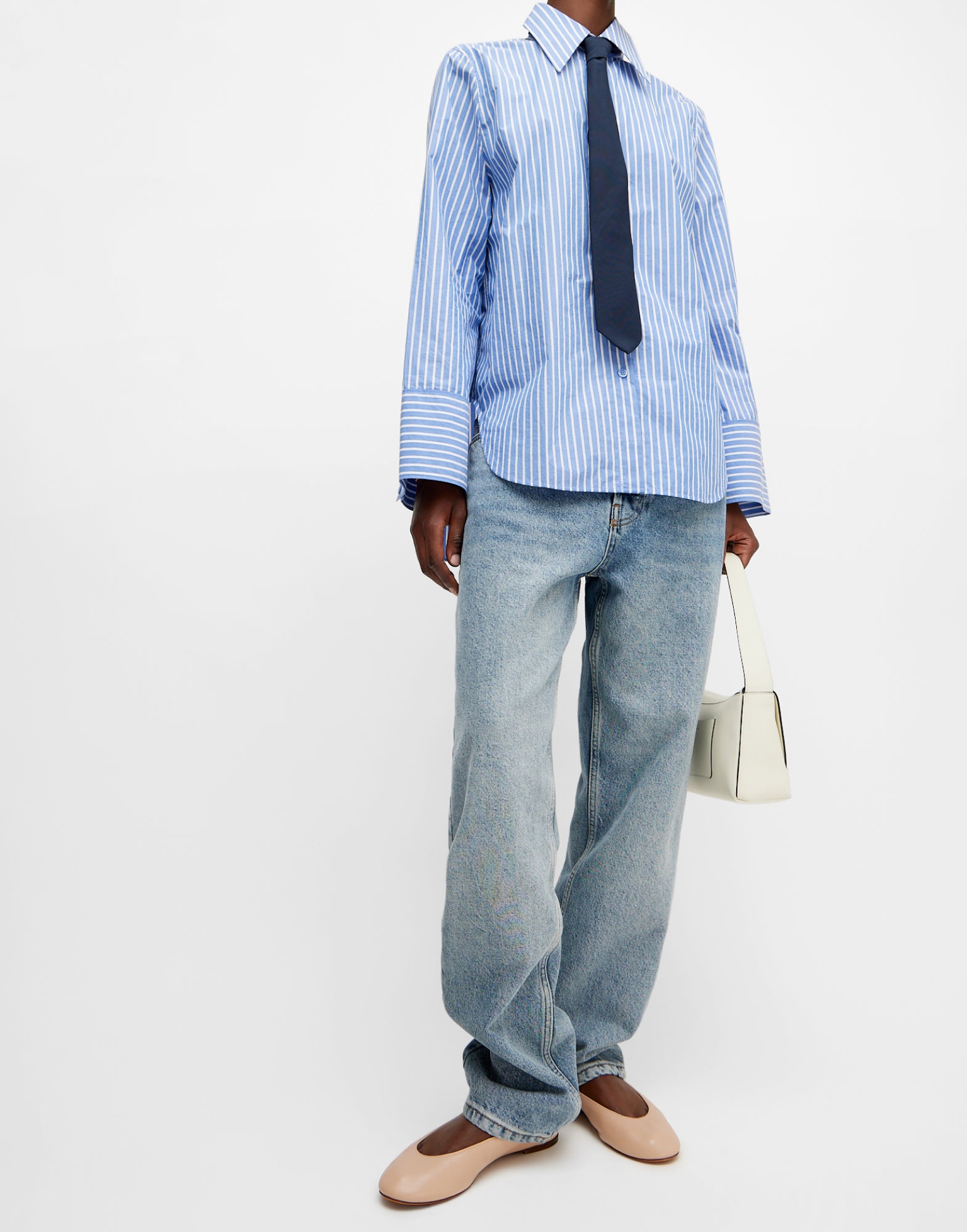 LANVIN Nappa Leather Logo Ballerina Flats