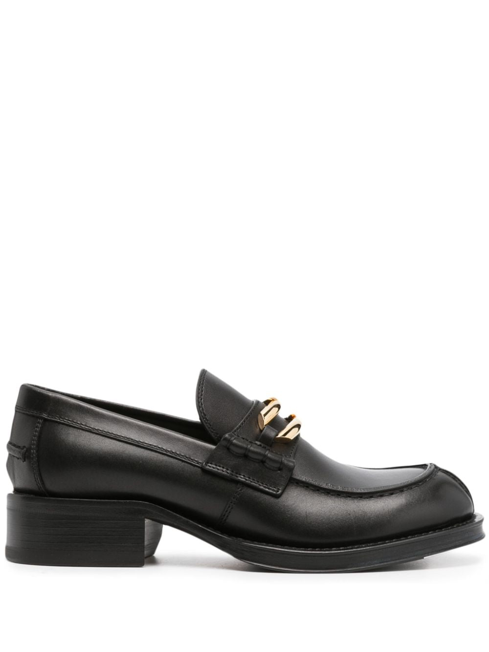 LANVIN Elegant Leather Loafers with Decorative Buckle - FW23