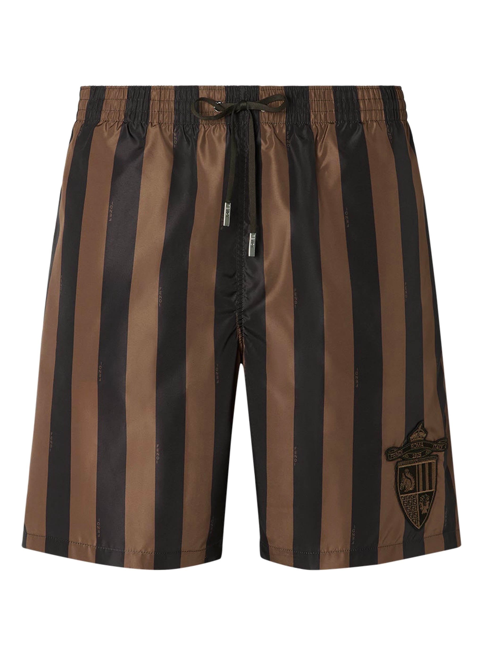 FENDI Men's Swim Shorts with Elastic Waist