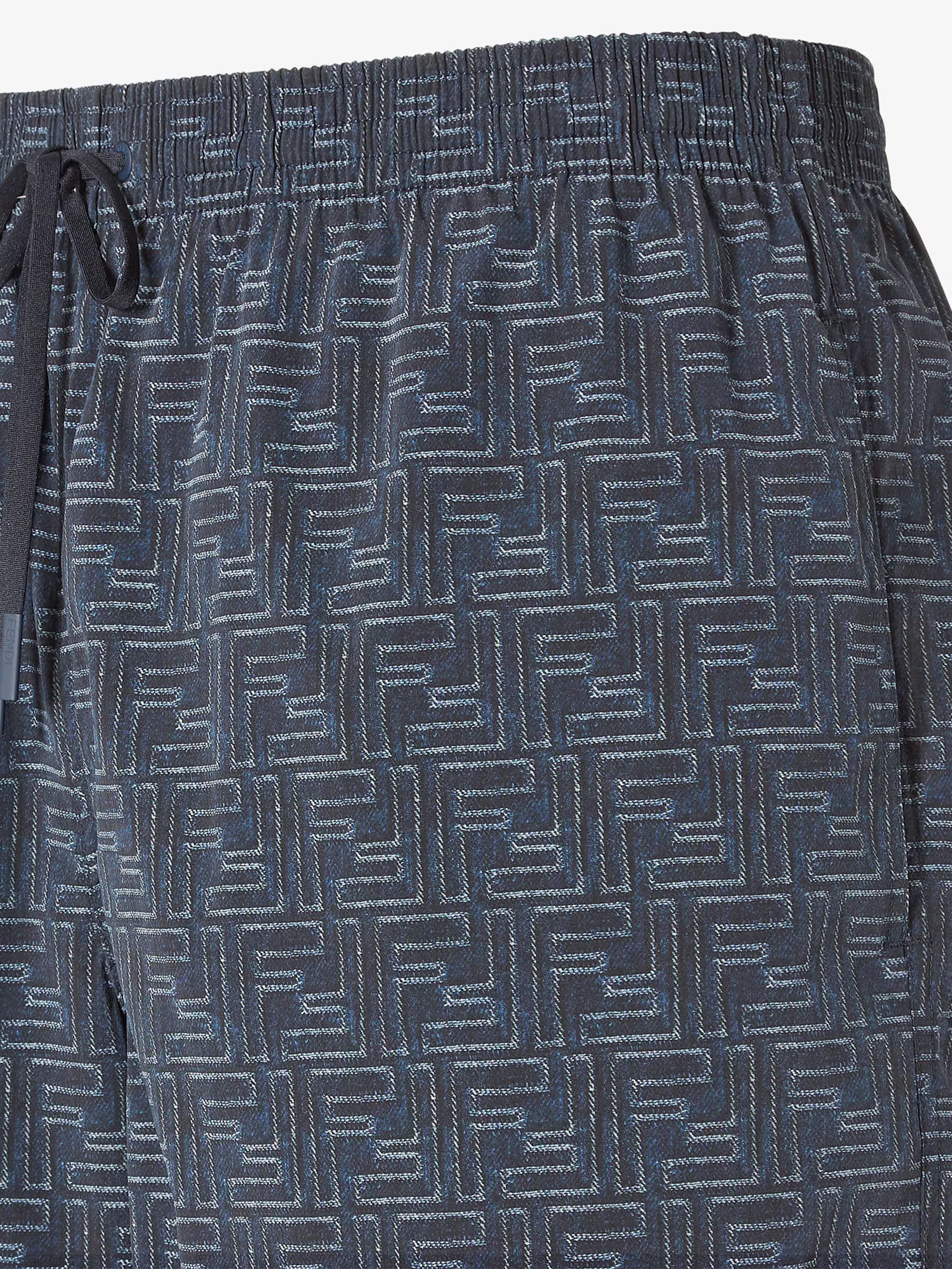 FENDI Denim-Effect FF Nylon Swim Shorts