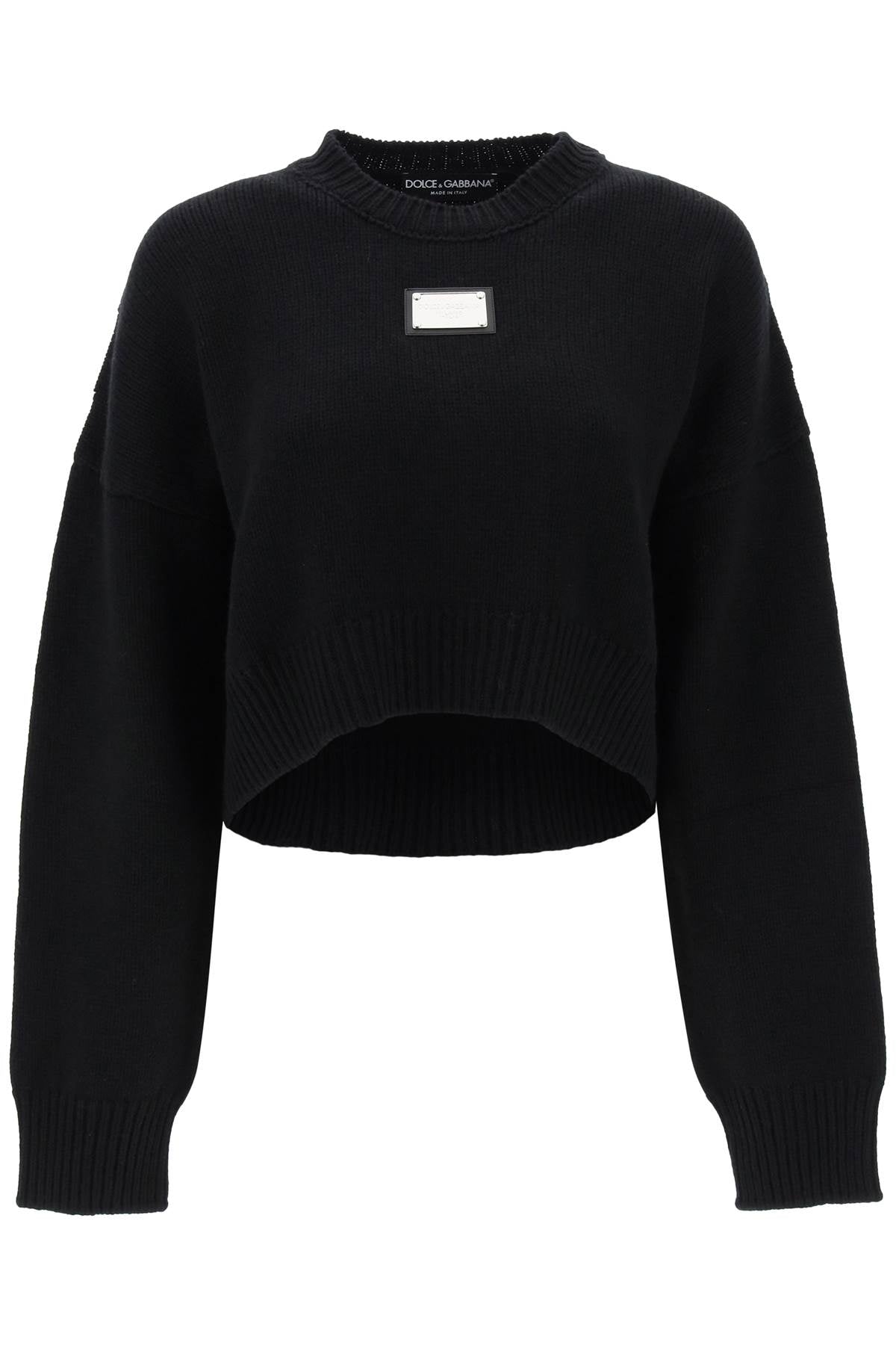 DOLCE & GABBANA Cropped Virgin Wool and Cashmere Pullover