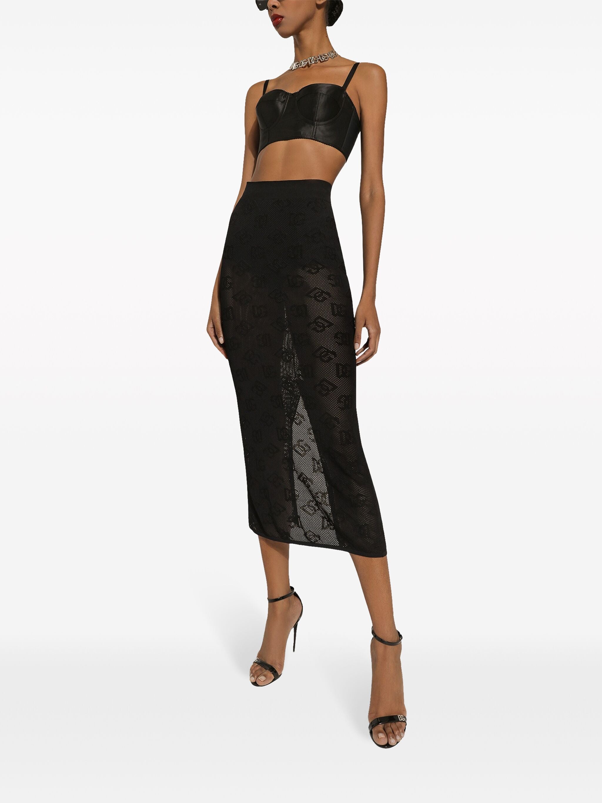 DOLCE & GABBANA Chic Net Stitch Pencil Skirt