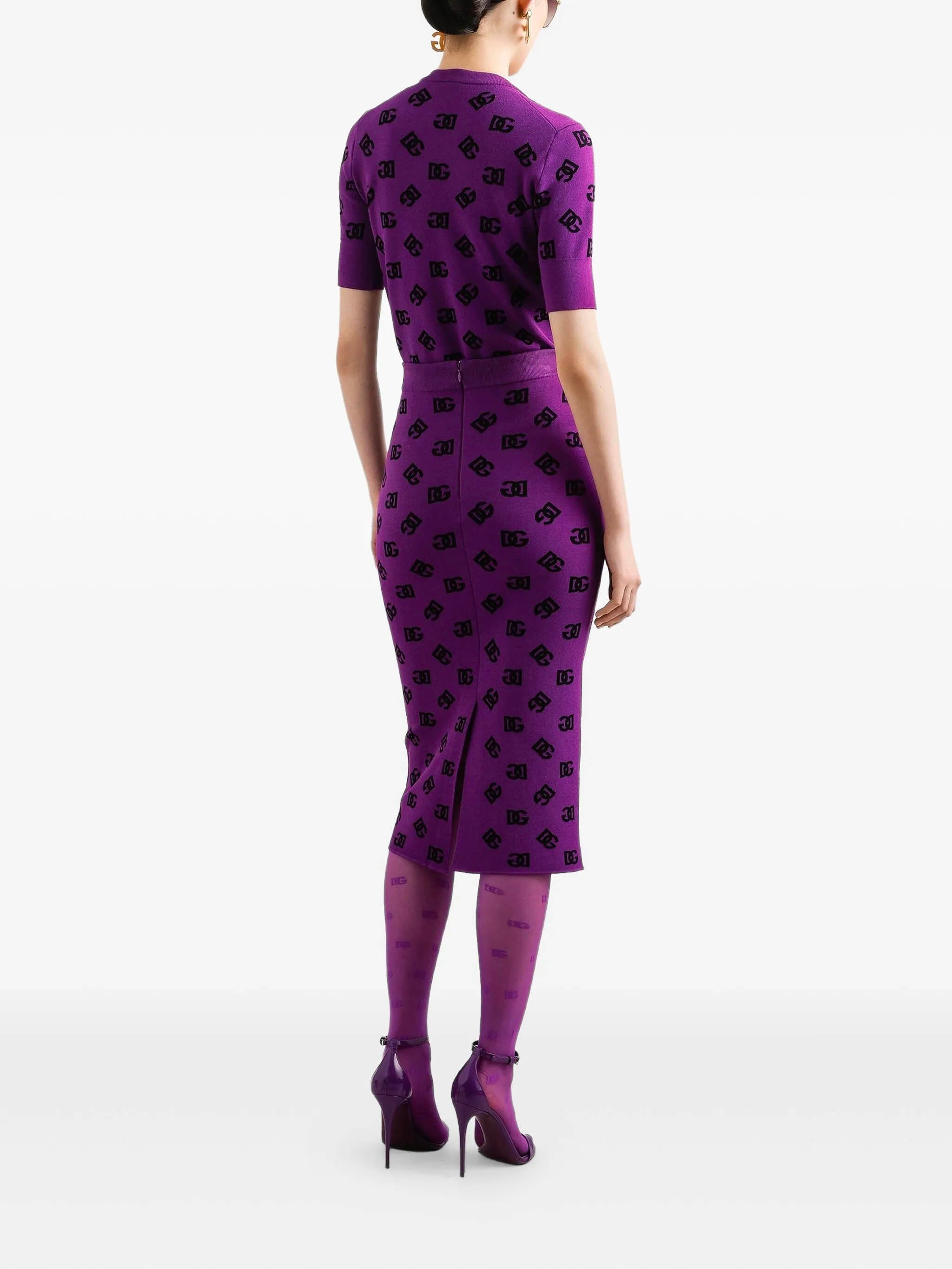 DOLCE & GABBANA MIDI SKIRT WITH DG LOGO