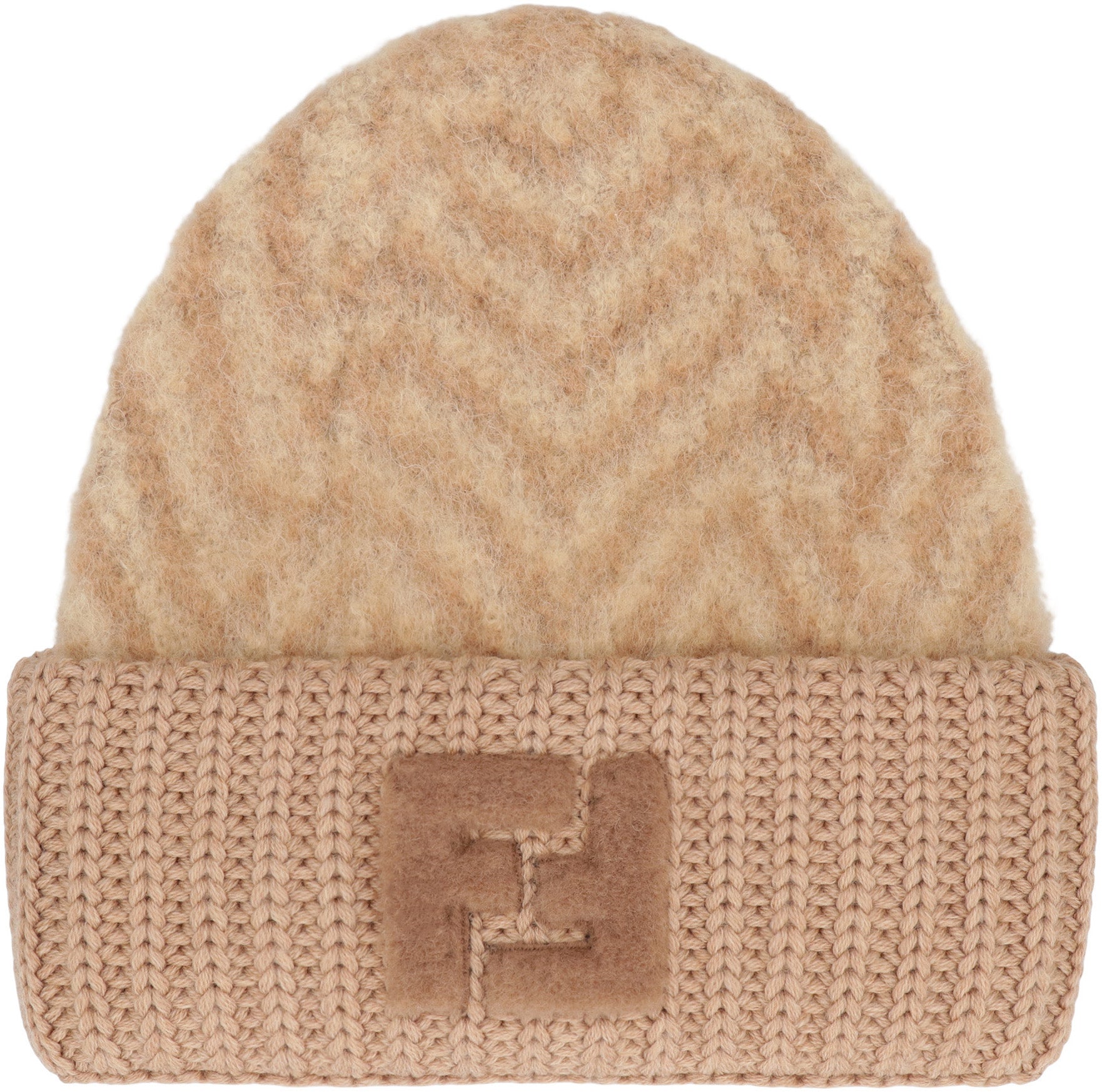 FENDI Alpaca Beanie Hat with Turned-Up Brim
