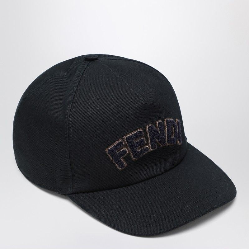 FENDI Men's Cotton Baseball Cap with Terry Patch