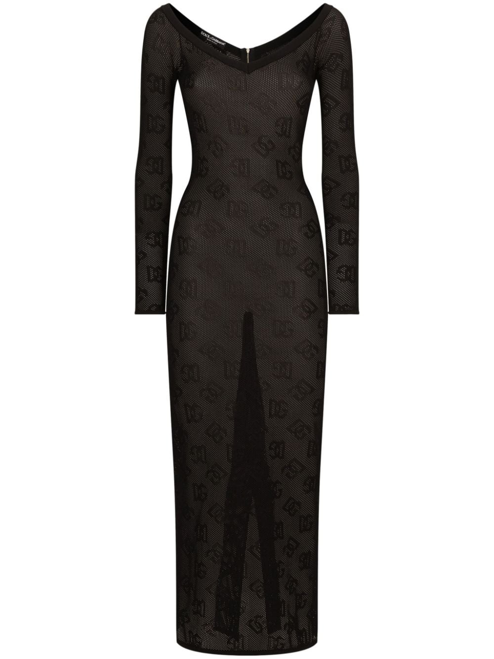 DOLCE & GABBANA Jacquard Logo Sheath Dress - Slim Fit (Size 40 IT)