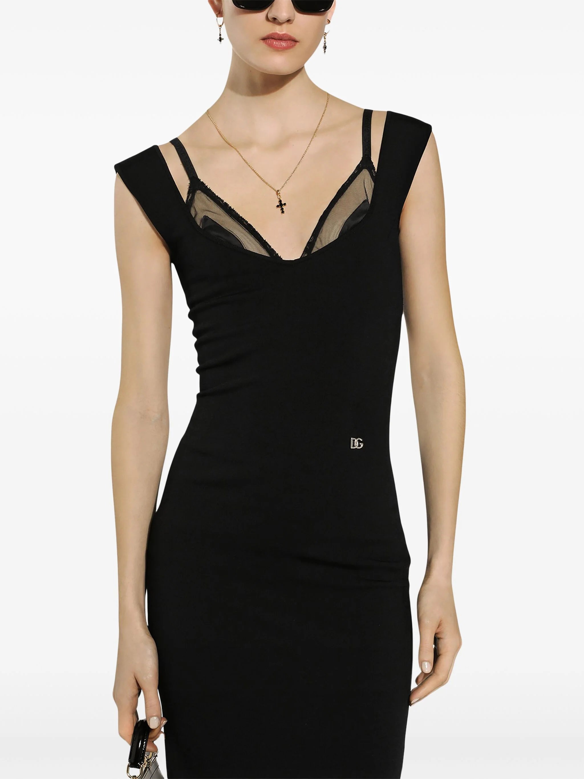 DOLCE & GABBANA Stretch Viscose Knit Mini Dress