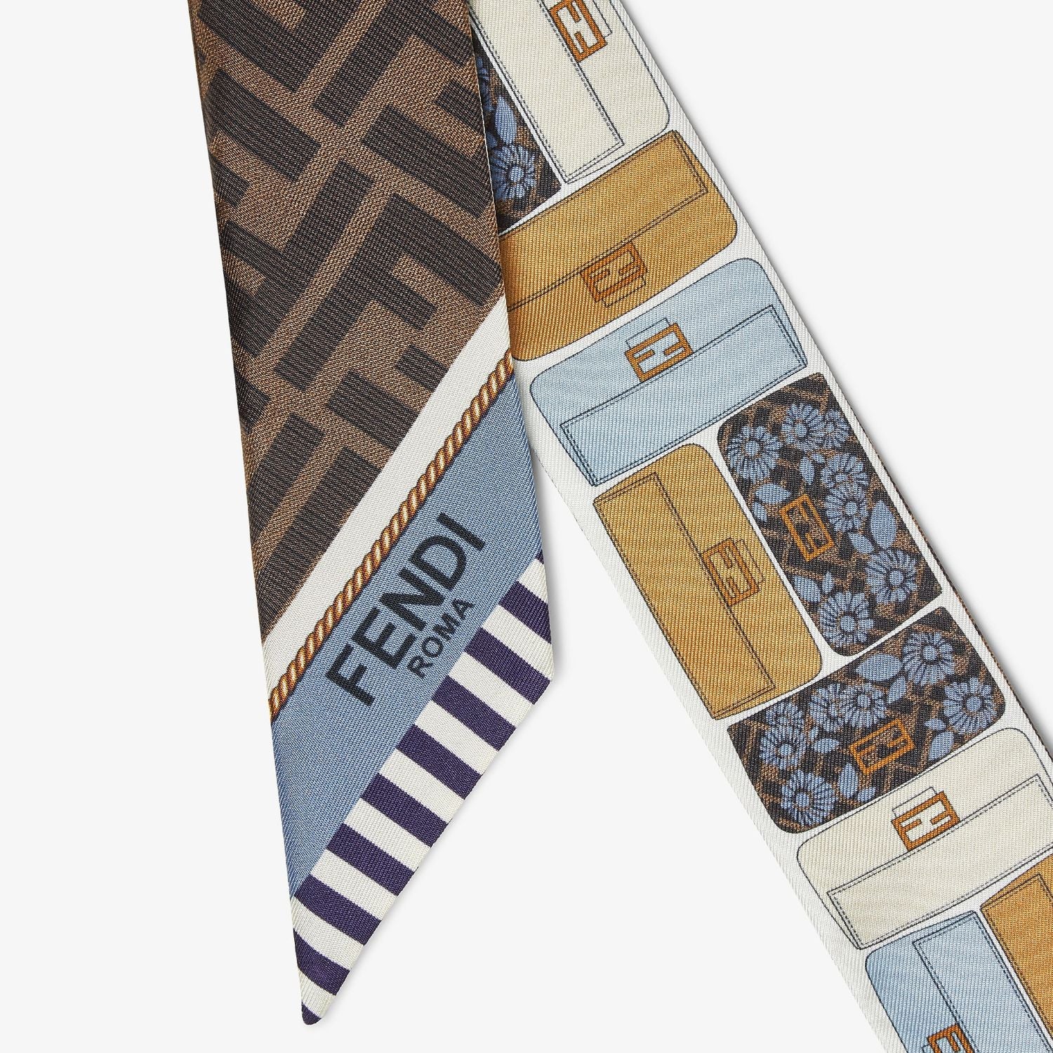FENDI Two-Sided Silk Wrap - 120 cm
