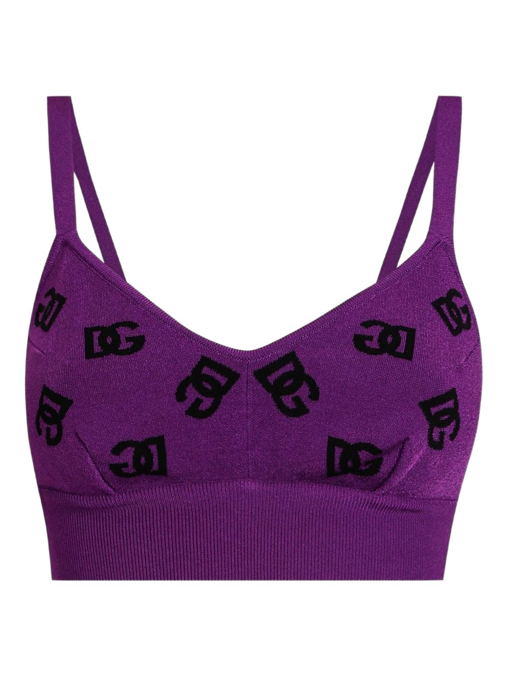 DOLCE & GABBANA Viscose Bra Top with DG Jacquard Logo - Size 40