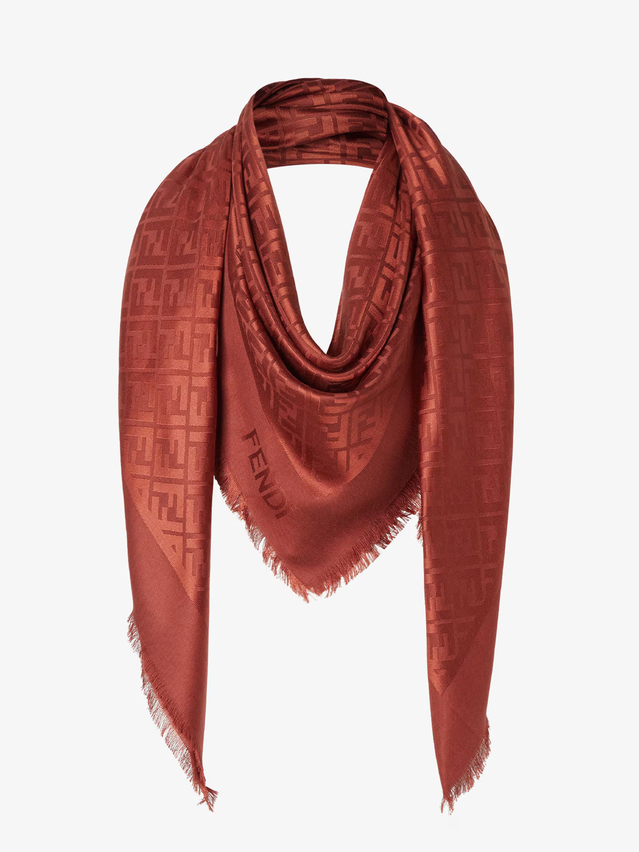 FENDI Luxurious FF Scarf in Silk and Wool Blend