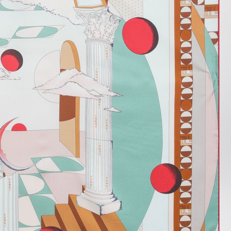 FENDI Elegant 90X90 Silk Foulard for Women