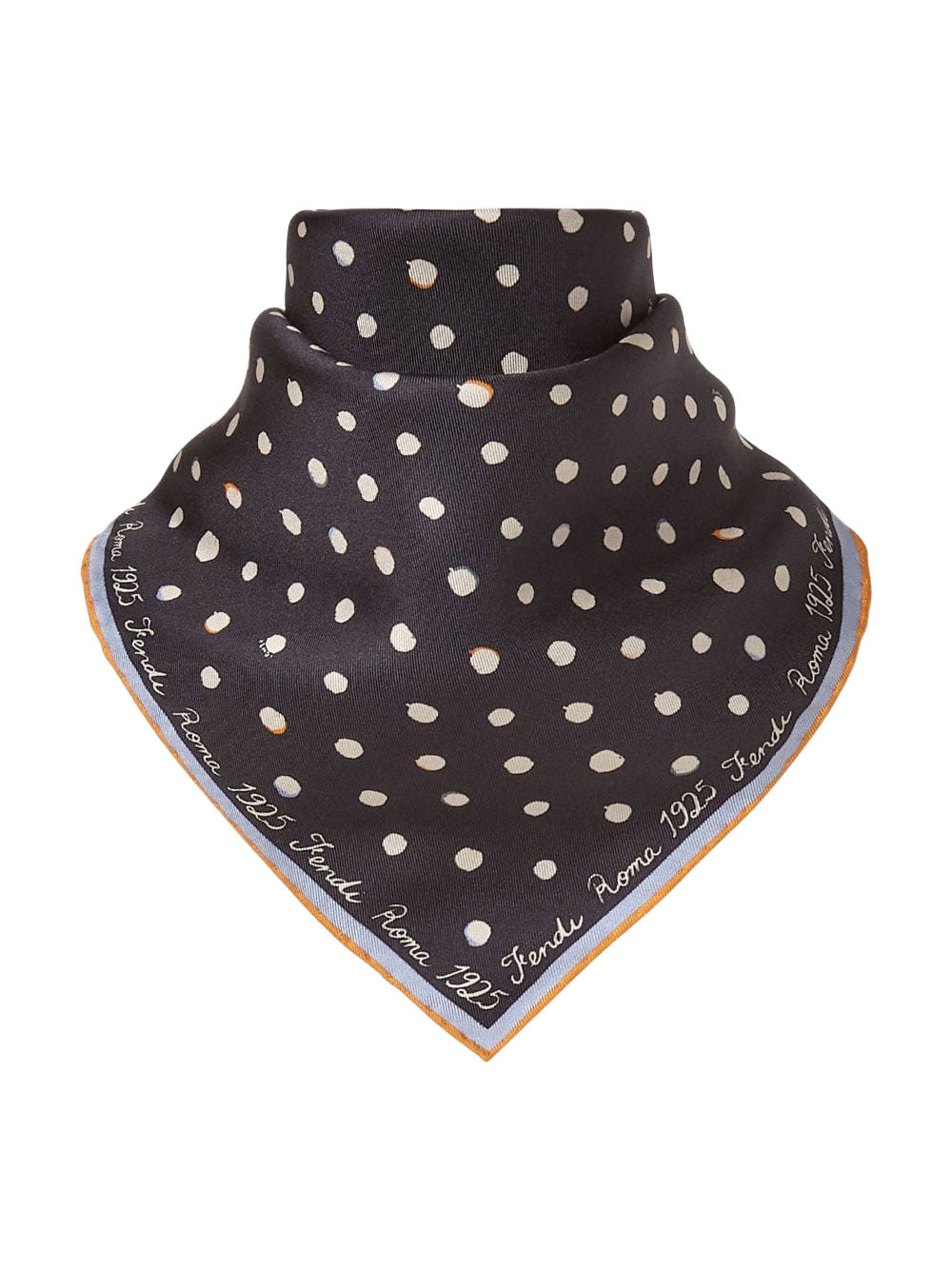 FENDI Silk Foulard with Polka Dots - 55x55 cm