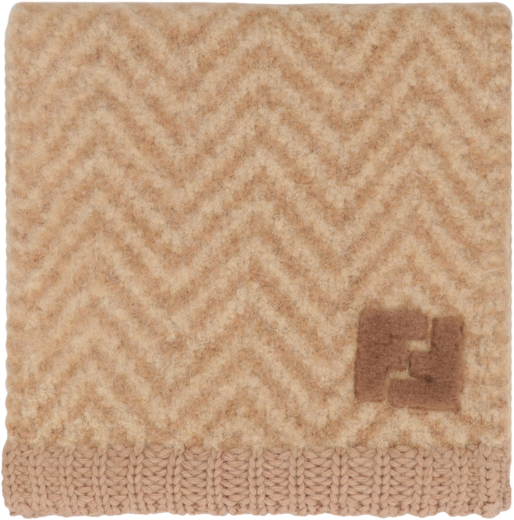 FENDI Chevron Pattern Alpaca Scarf