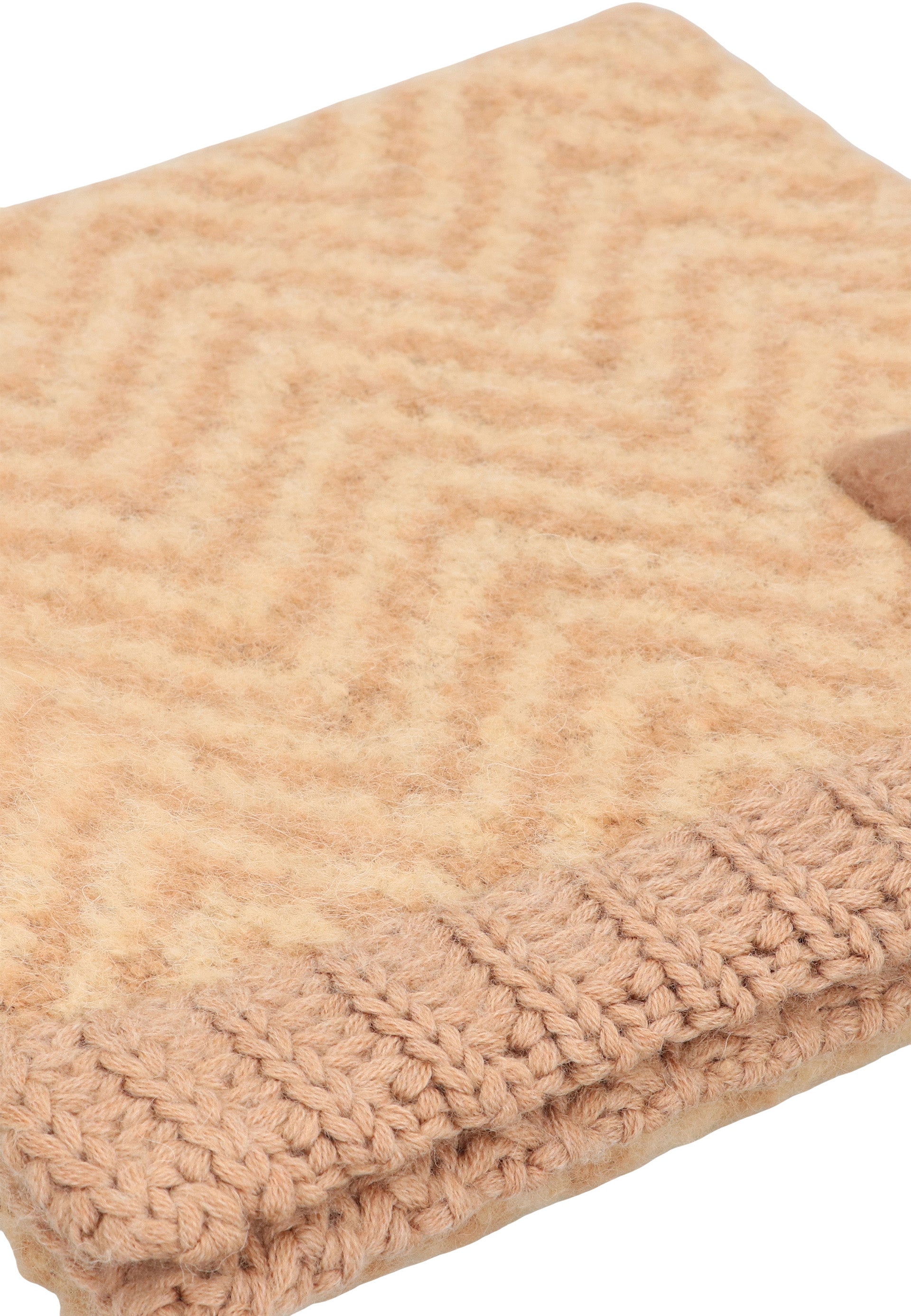 FENDI Alpaca Knit Scarf with Chevron Texture 30x190 cm