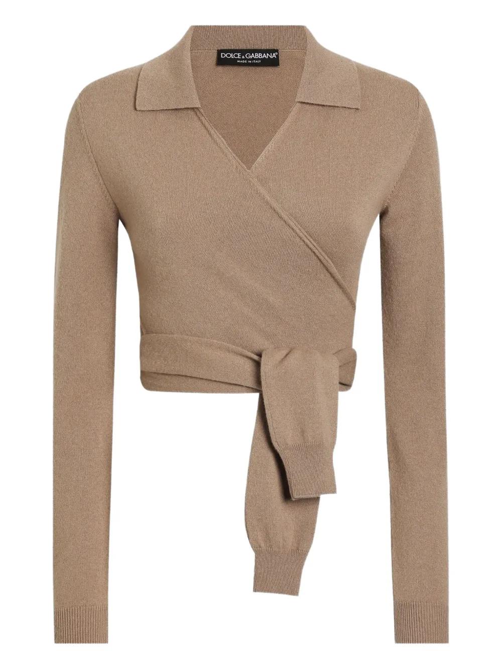 DOLCE & GABBANA Women's Wrap Sweater with Self-Tie Belt