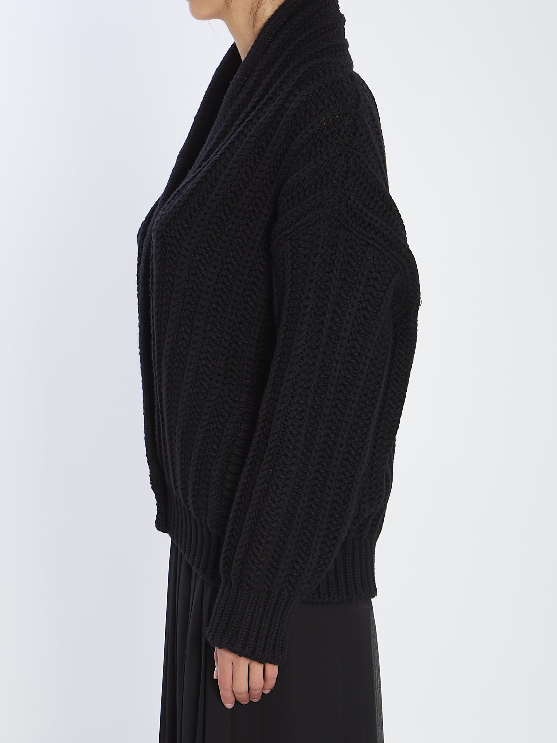 DOLCE & GABBANA Oversized Virgin Wool Cardigan - Size M