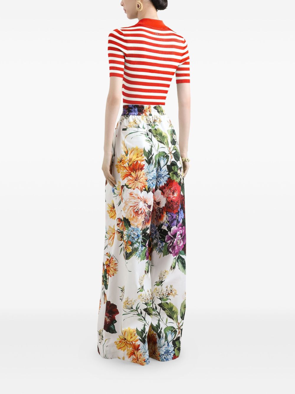 DOLCE & GABBANA Striped Polo Shirt for Women - FW25 Collection