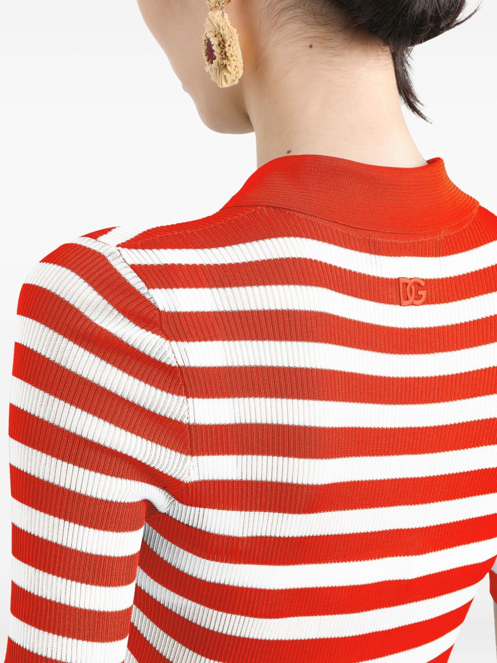 DOLCE & GABBANA Striped Polo Shirt for Women - FW25 Collection