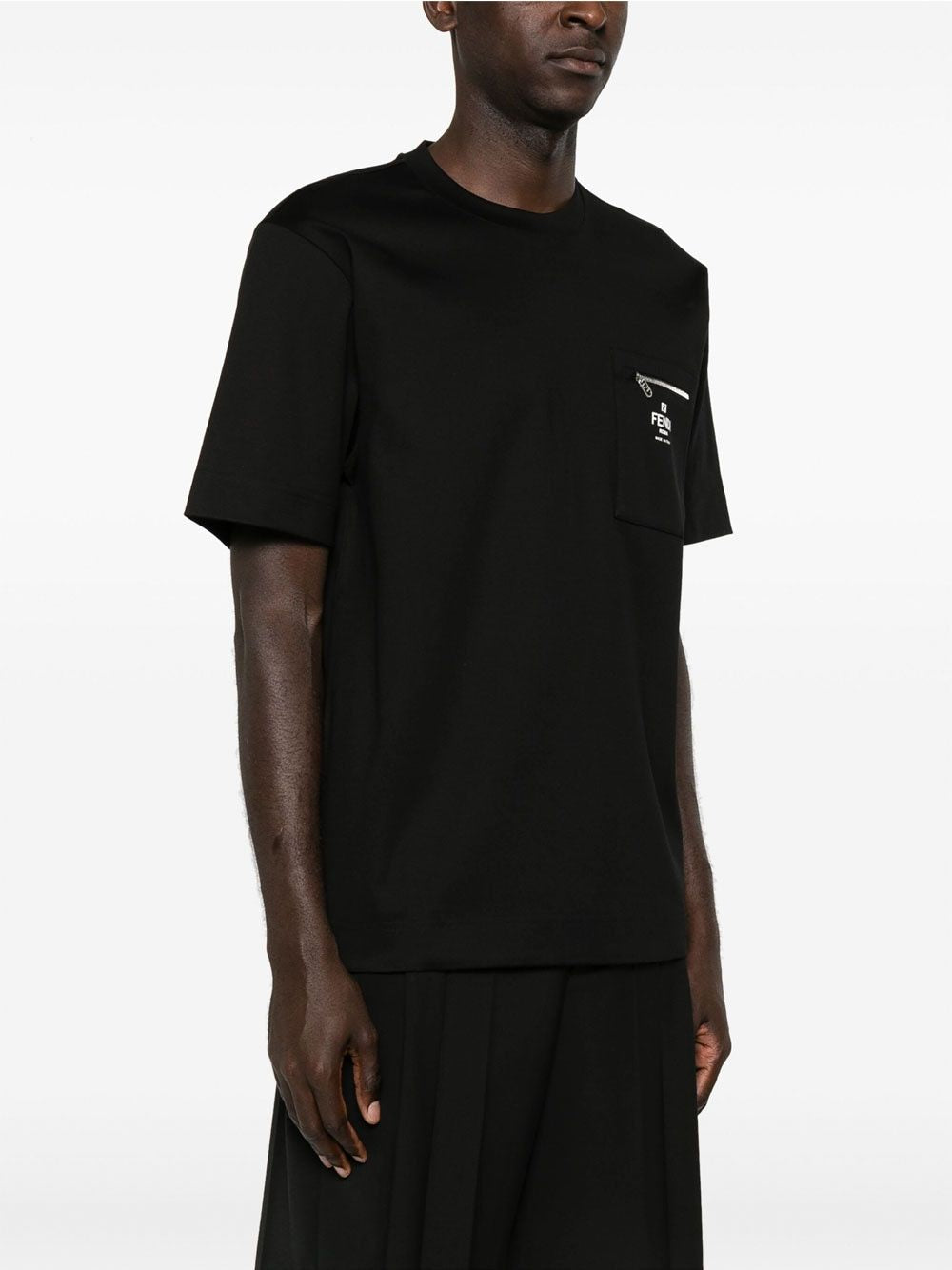 FENDI Logo Print Cotton T-Shirt for Men - FW24 Collection