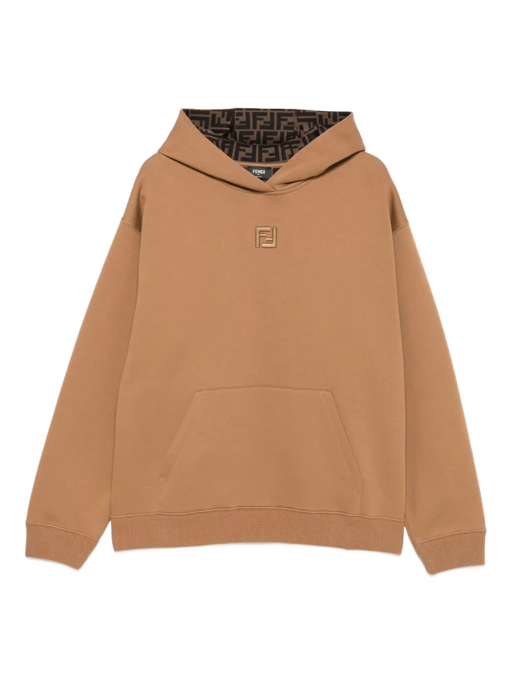 FENDI Cotton Hoodie with FF Lining for Men - FW25 Collection