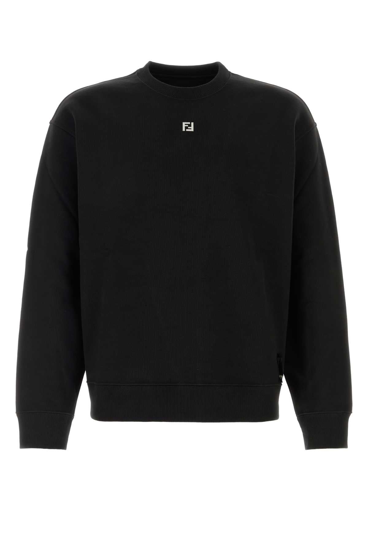 FENDI Men's Cotton Sweatshirt with Iconic Metal Detail