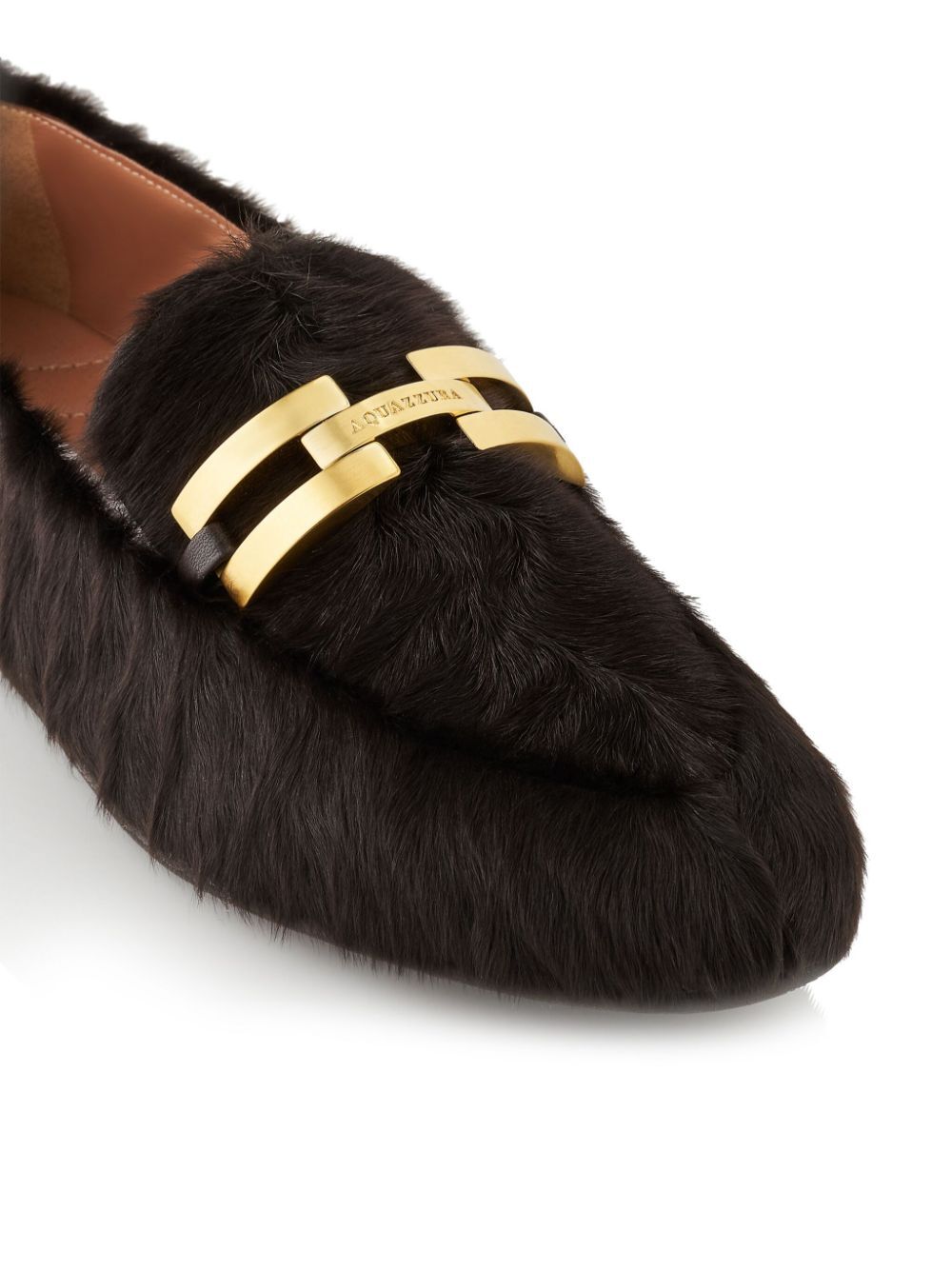 AQUAZZURA Furry Brandi Moccasins