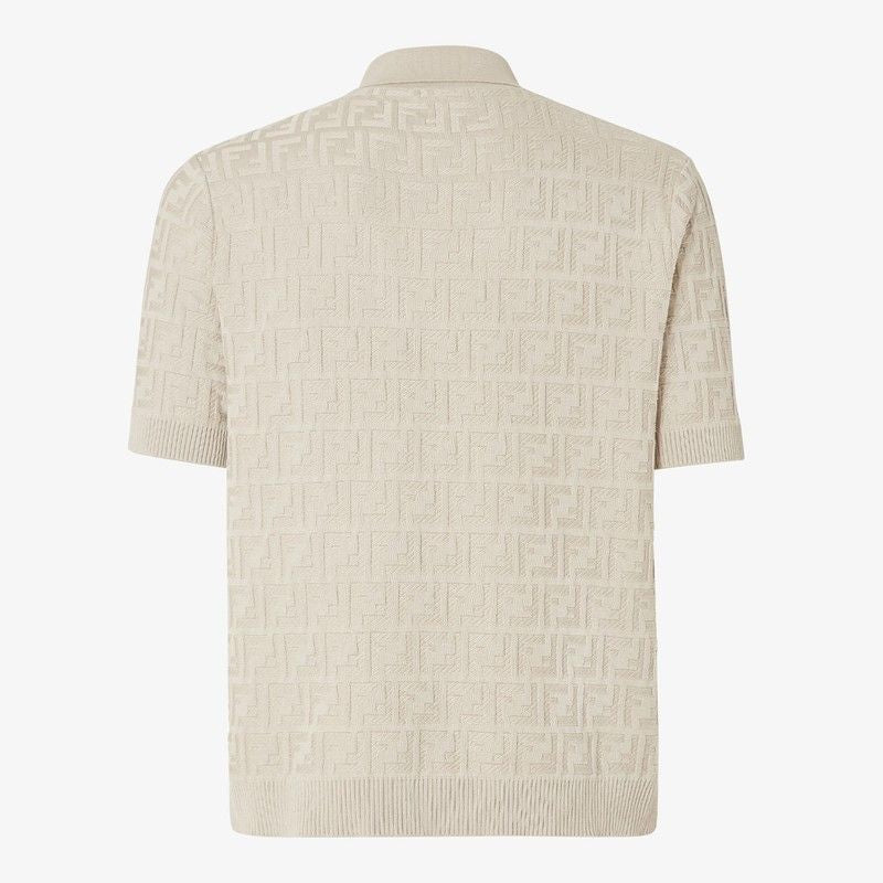FENDI Logo Print Cotton Polo Shirt