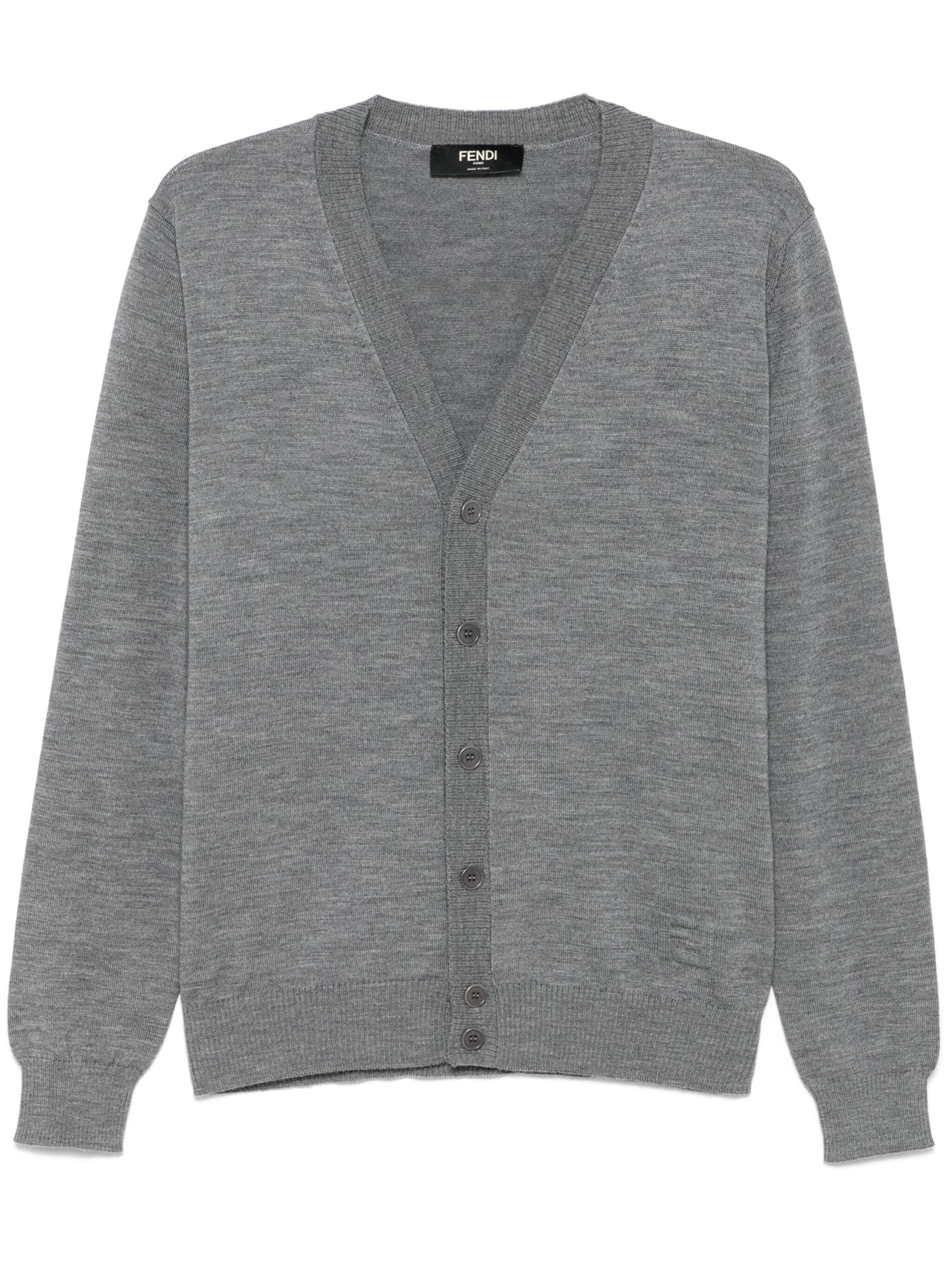 FENDI V-Neck Wool Cardigan for Men - FW25 Collection
