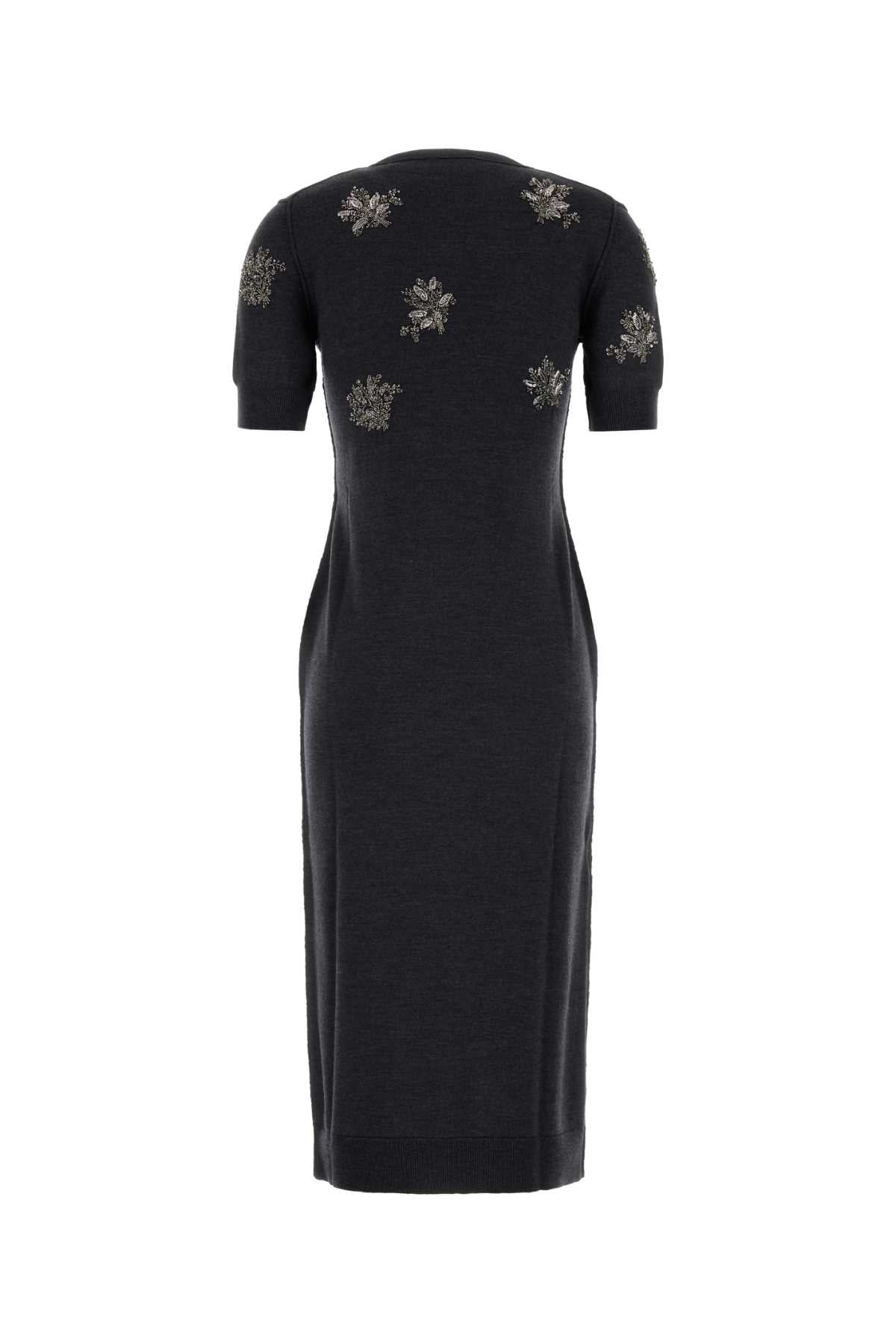 FENDI MIDI Knit Sequined Flower Dress