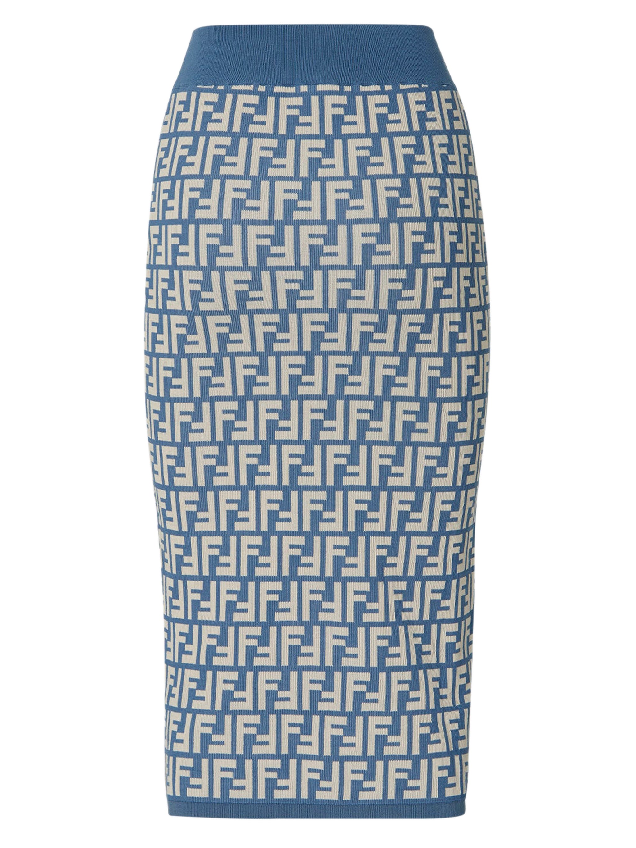 FENDI Fitted Midi Skirt with Iconic Motif