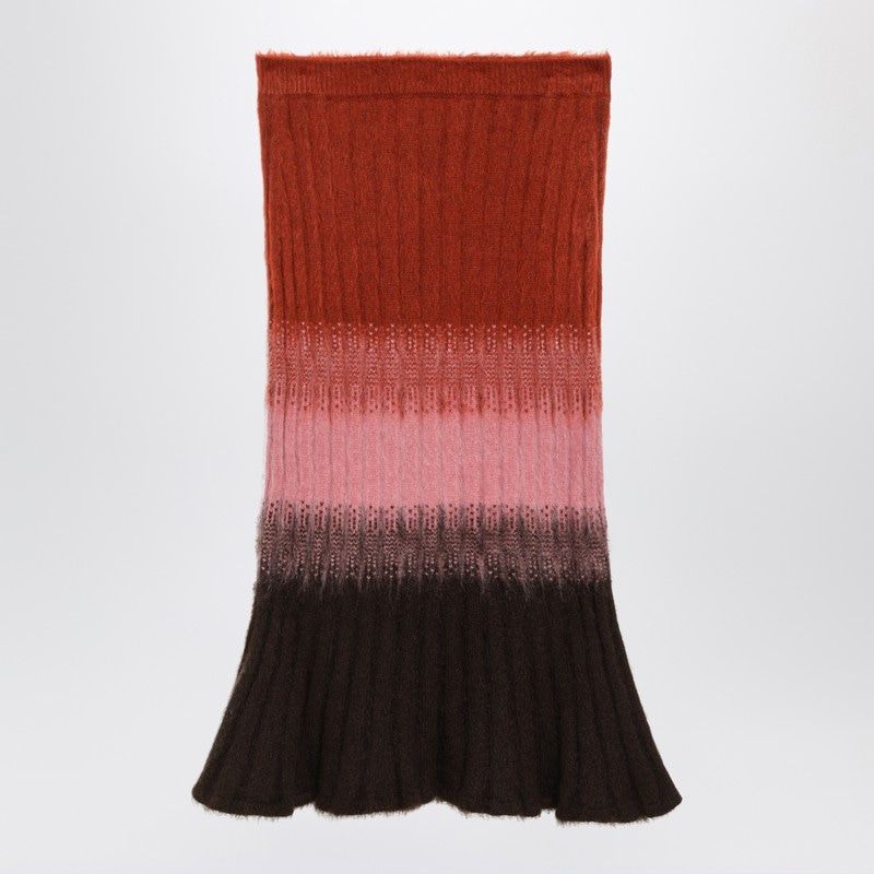 FENDI Gradient Mohair and Wool High-Waisted Midi Skirt
