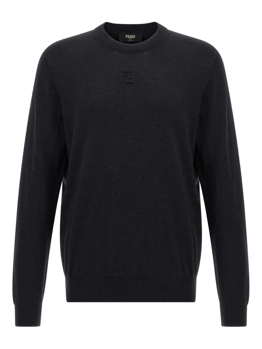 FENDI Embellished FF Detail Wool Jumper for Men - FW25