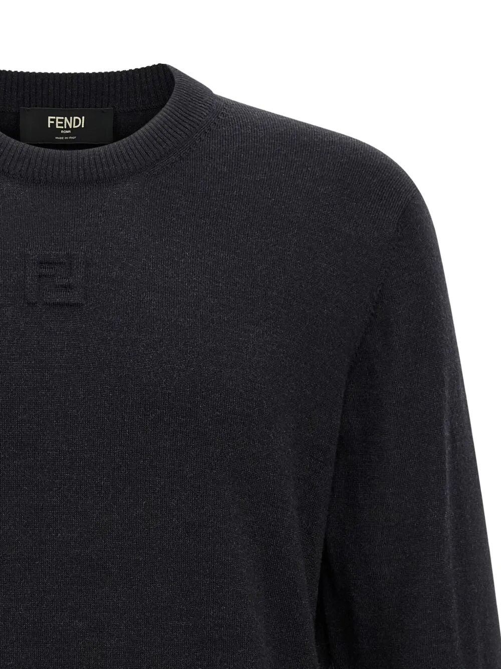 FENDI Embellished FF Detail Wool Jumper for Men - FW25