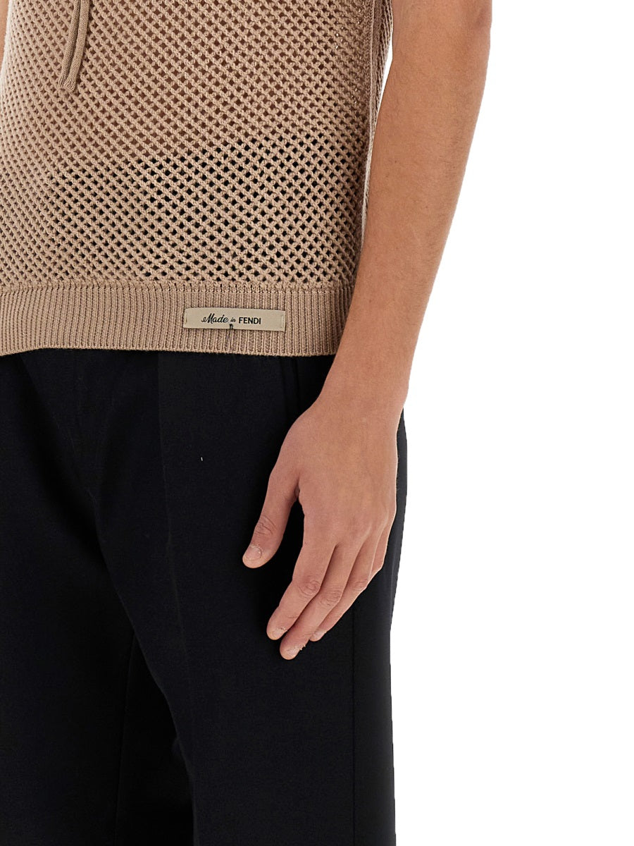 FENDI Men's Wool T-Shirt - Size 48